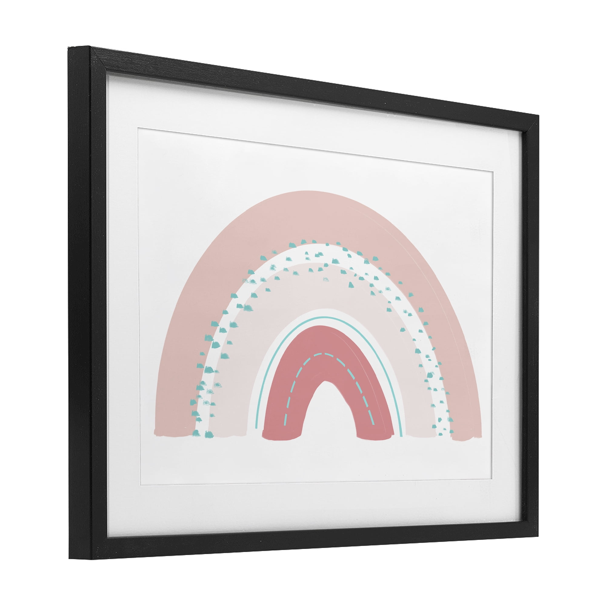 Stupell Industries Pink Rainbow with Speckles Black Framed Print Under Glass, design by Emily Navas
