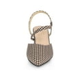 thumbnail image 6 of BLISSFUL STEP Houndstooth Slip on Block Heels Mules for Women Khaki (Size 7), 6 of 6