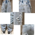 thumbnail image 4 of RUTAYY Toddler Girls Baggy Jeans Casual Wide Leg Denim Pants Jeans Kids Clothes Size 5-14 Years Trouser Cozy Pants, 4 of 5