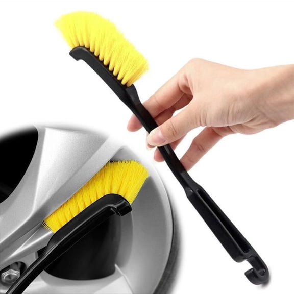 QHUDLV Car Wheel Cleaning Brush,Tire Detailing Brush,Long Handle Microfiber Wheel Brush