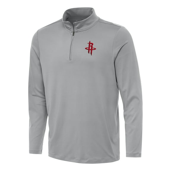 Men's Antigua Gray Houston Rockets Reprocess Quarter-Zip Top