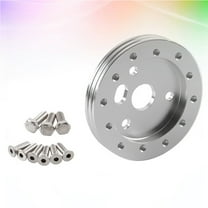 NICEXMAS 6 Hole To 3 Hole Steering Wheel Adapter 1Set Silver Aluminum Alloy Driving Accessory