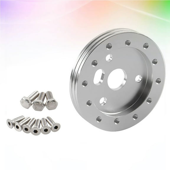 NICEXMAS 6 Hole To 3 Hole Steering Wheel Adapter 1Set Silver Aluminum Alloy Driving Accessory