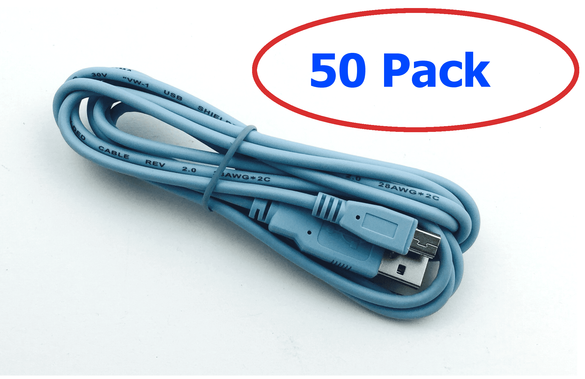 CAB-CONSOLE-USB - 6Ft Baby Blue USB Console Cable for Cisco (50 Pack ...