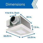 Panasonic WhisperWarm Ceiling Mount Bathroom Exhaust Fan with LED Light & Heater, 50-80-110 CFM, FV-0511VHL1