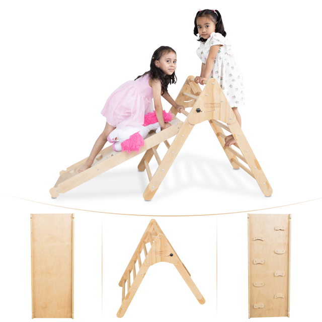 Foldable Toddler Slide Playground Activity Climber Kid Play Structure Triangle 2