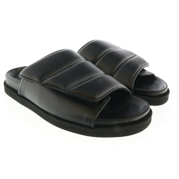 Gia Borghini Black Padded Leather Slides 10 for Womens