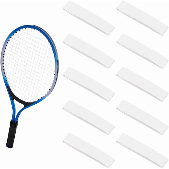 20Pcs Badminton Racket Head Protector Sticker Tennis Racket Head Protectors White PU Racket Frame Sticker Racquet Guard Tape for Badminton Tennis Outdoor Sports Accessories