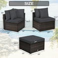thumbnail image 4 of Boyel Living 4 Pieces Patio Rattan Furniture Set Cushioned Ottoman Sofa Chair Set for Garden Patio, Gray, 4 of 9