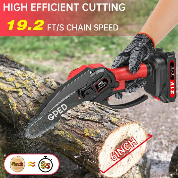 Mini Chainsaw 6 inch Portable Electric Chainsaw Cordless Handheld Chain Saw Pruning Shears Chainsaw for Tree Branches Courtyard Household and Garden Red Walmart Business Supplies