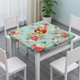 thumbnail image 3 of Pioneer Flower Floral Print Pattern Square Fitted Tablecloth with Elastic Edge,Square Table Cover,Washable Elastic Table Cover for Home Kitchen Party Decor 36"x36", 3 of 6
