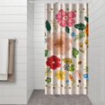 thumbnail image 3 of Small Stall Narrow Shower Curtain 36"W x 72"L – Tropical Bohemian Leaves, Mid-Century Abstract Boho Botanical Bathroom Decor, Vintage Floral Palm Leaf Pattern, Rustic Tribal Folk Style, 3 of 5