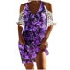 thumbnail image 1 of Vestido de playa con cuello en V y manga corta con encaje y hombros descubiertos con estampado floral sexy informal de verano para mujer Pompotops ghjkhdj15632, 1 of 5