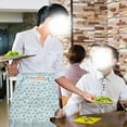 thumbnail image 4 of Delantal de media cintura de estilo corto, ropa de trabajo de cocina casera fresca y transpirable de lona, ropa de trabajo de catering, 4 of 5