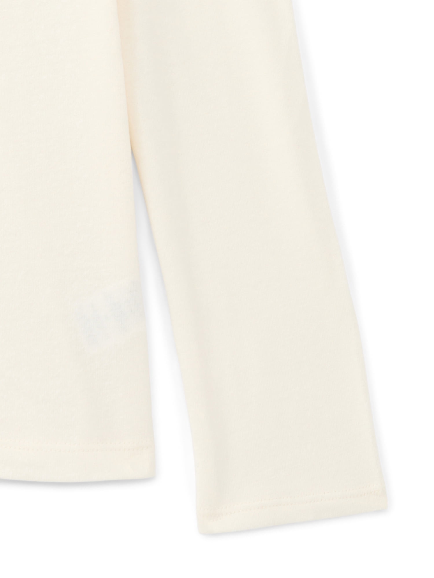 Wonder Nation Girls Gathered Shoulder Tee with Long Sleeves, Sizes 4-10