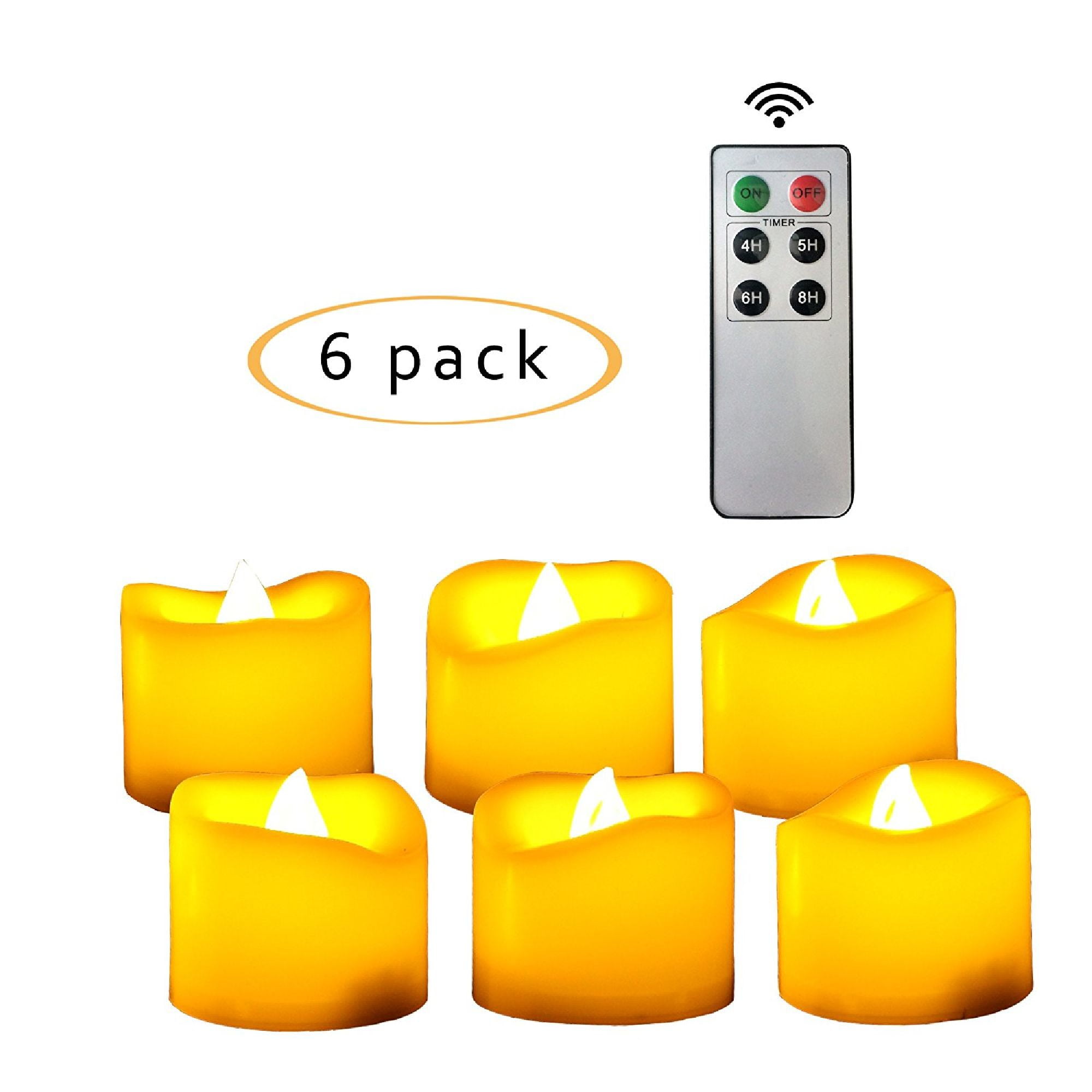 Candle Choice 6 Piece Flameless LED Votive Candles with Remote & Timer