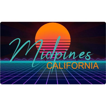 

Midpines California 4 X 2.25-Inch Fridge Magnet Retro Neon Design