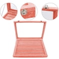 thumbnail image 4 of Caja de terciopelo para guardar anillos, soporte para joyas con tapa de cristal transparente que se sostiene hasta la bandeja de la caja de exhibición, anillos, pendientes, colgantes y gemelos Adepaton 2035255-2, 4 of 9