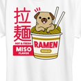 thumbnail image 3 of Instant Message - Ramen Pug - Women's Short Sleeve Graphic T-Shirt, 3 of 6