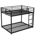 thumbnail image 5 of Twin Over Twin Metal Bunk Bed, Heavy Duty Low Bunk Bed with Safety Guard Rails and Ladder (Black), 5 of 6