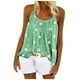 thumbnail image 1 of ICHUANYI Clearance Womens Vest Sleeveless Cami Top Ladies Strappy Flared Plus Size Tops Shirt(Green, M) ICHUANYI WER2023081107388, 1 of 4