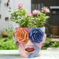 thumbnail image 5 of Maceta Con Rosa Pintada A Mano Adorno Decorativo Para Jardín, Patio O Balcón, 5 of 5