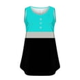thumbnail image 5 of Women's Sleeveless Tank Top - Loose Fit U-Neck Peplum Hem with Floral Print | Sleeveless Tunic Tops to Wear with Leggings, Soft Stretch Fabric for Leggings & Summer, 5 of 5