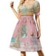 thumbnail image 1 of María Antonieta en el Palacio de Versalles con un pastel y su caniche francés rosa. Vestido de manga corta. Falda de mujer., 1 of 7