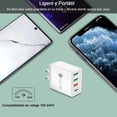 thumbnail image 2 of HONGHCL Cargador de Carga Rápida 36W 4 en 1, Cargador USB C y 3 USB A 3.0, Cargador Portátil con 4 P, 2 of 7