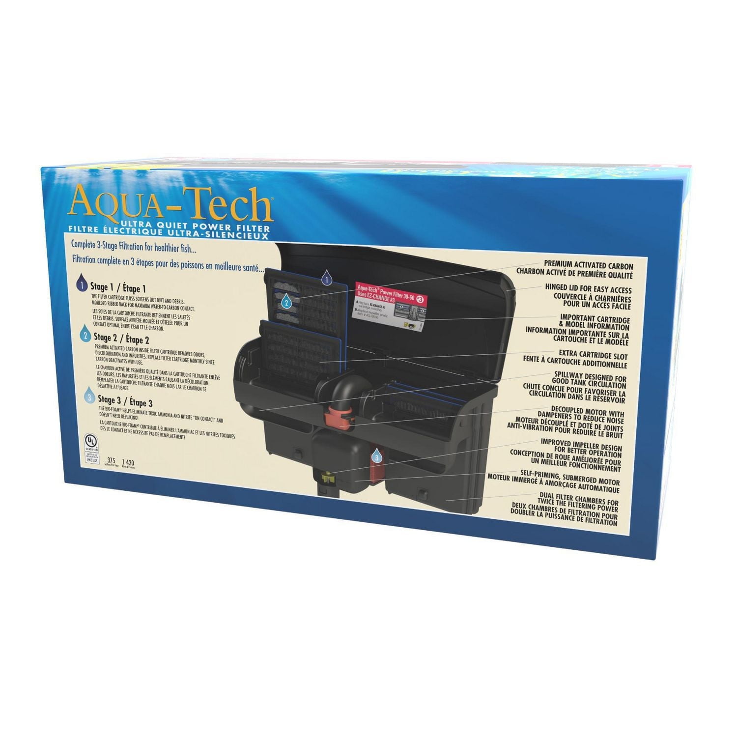 Aqua-Tech Filtre de Puissance 30-60 Filtre électrique Aqua-Tech de 30 à 60 gallons
