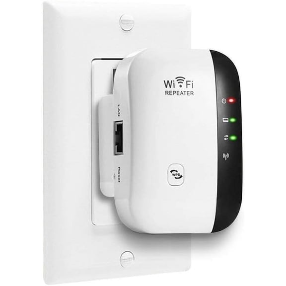 Wireless Signal Range Booster, WiFi Extender Eliminates Home WiFi Dead Zones, 300Mbps 2.4GHz High Speed Wireless with Built-in Antennas, Easy Installation, Supports Internet