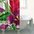 thumbnail image 4 of Vibrant Tropical Floral Shower Curtain 36x72, Featuring Exotic Floral, Hawaiian Hibiscus, Botanical Jungle Leaves, Palm Leaf, Colorful Boho Summer Beach Bathroom Decor, 4 of 4