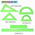 thumbnail image 3 of Uxcell 4pcs Triangular Ruler Set 20cm Plastic Metric Inch Ruler Geometric Protractor Triangle Ruler Engineering Scale, 3 of 6