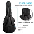 thumbnail image 2 of PAQUETE Estuche para Texana o Jumbo Funda para guitarra Gig bag, guitar case para trasporte y protección, color negro bordes grises + Tahali strap correa guitarra Kidam  NUEVA YORK, 2 of 5