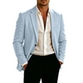 thumbnail image 4 of akafmk Men's Blazer Business Casual Work Jacket Notch Lapel Button Closure Dress Jacket Lightweight Slim Suit Coat with Pockets, 4 of 8