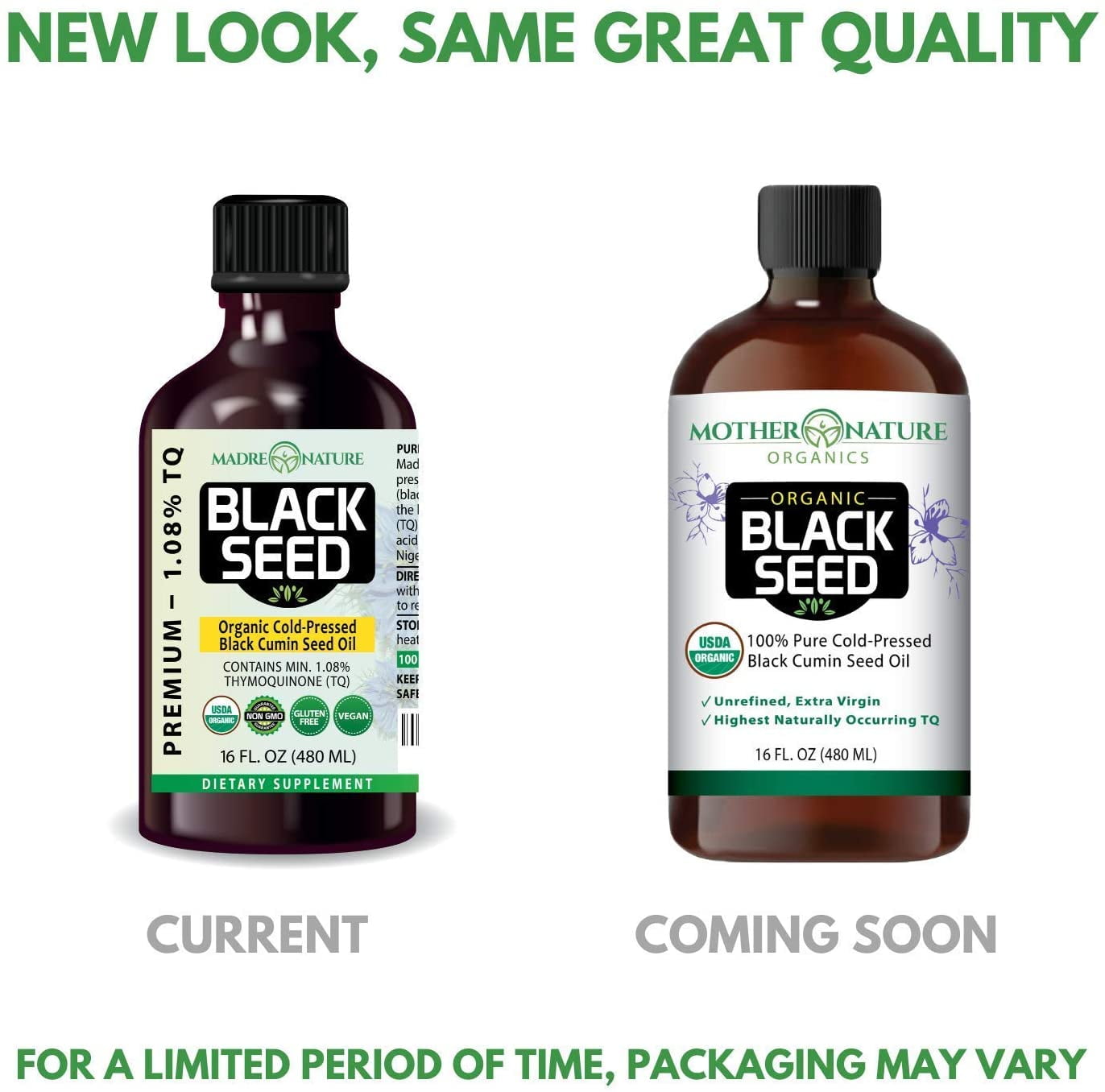 USDA Organic Black Seed Oil (Nigella Sativa) - 16oz Glass Bottle ...
