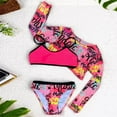 thumbnail image 2 of Gubotare Teen Bathing Suits for Girls Girls 3 Piece Bikini Swimsuits Tween Bathing Suit Floral Swimwear with Cover Up Beach Shorts Size 9-10 (Watermelon Red,9-10 Years), 2 of 7