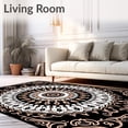 thumbnail image 2 of ODIKA 3'x5' Machine Washable Non-Slip Area Rug, Celestial Bloom with Interlocking Petals High Traffic Rug, Black, 709335, 2 of 7