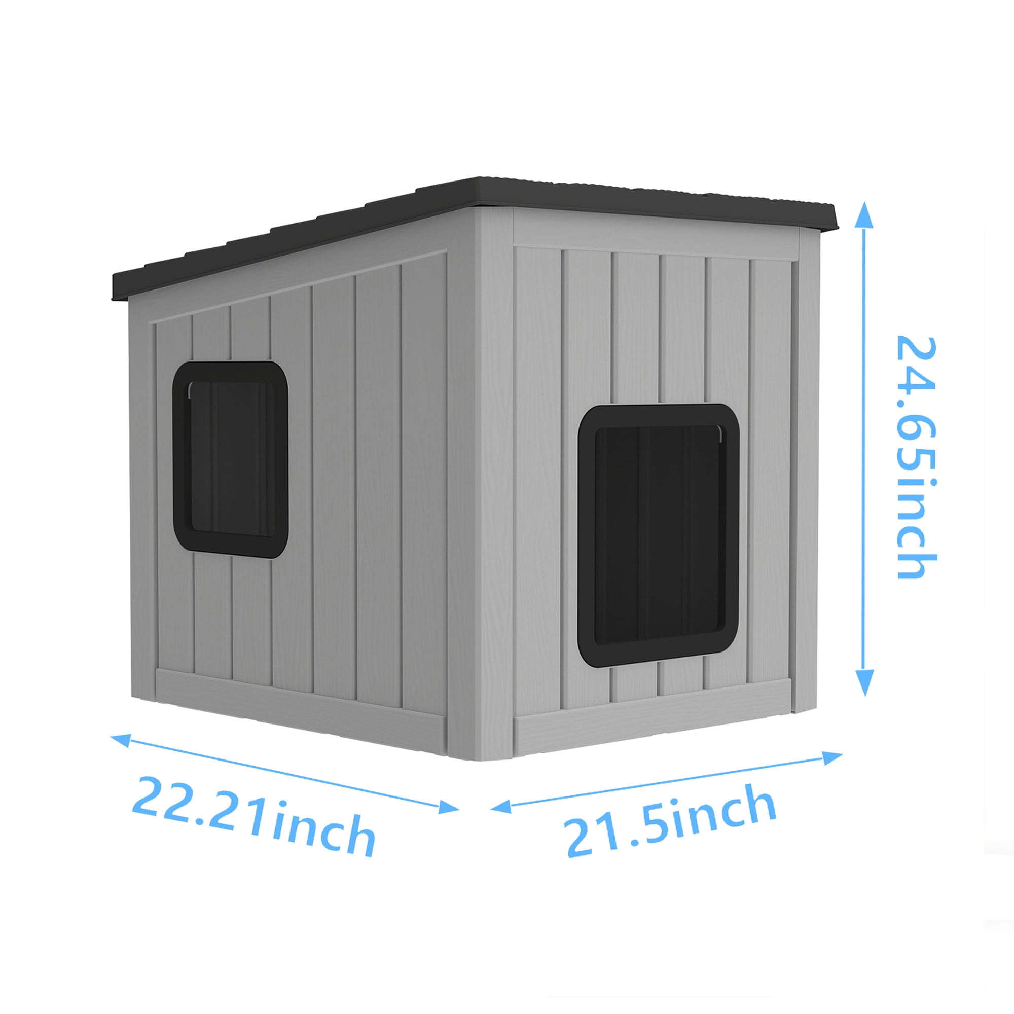 MAYEERTY Dual-Door Cat House for Indoor & Outdoor, Rain-Resistant Sloped Roof Pet Retreat with Easy-Clean Leak Holes