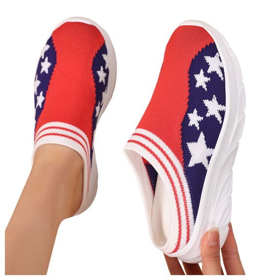 IUJSOY Sneakers for Women Mules Walking Shoes Slip on Slides Comfortable Closed Toe Sandals