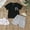 Black, variant on Product Category Boys Outfits&Set – Toddler & Youth Baseball Tee Short Sleeve Top and Shorts Set Letter Print Pullover with Casual Summer