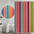 thumbnail image 5 of 60x72 Inch Shower Curtains for Bathroom, Mexican Style Fabric Bath Curtain Decor, Colorful Mexico Stripes Orange Purple Waterproof Restroom Curtains Shower Set Accessories with 12 Hooks 60 Inch, 5 of 7