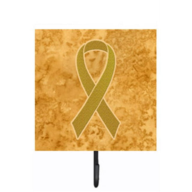 Carolines Treasures AN1209SH4 4.25 W x 7 H In. Gold Ribbon for Childhood Cancers Awareness Leash or Key Holder