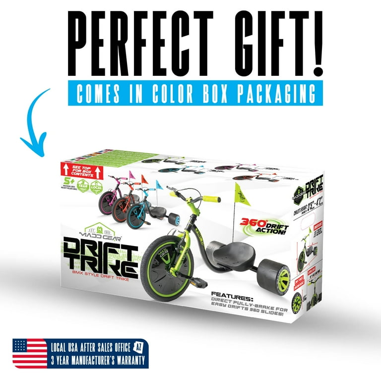 Drift Trike for Kids Ages 5+ with Adjustable Seat and 16