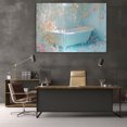 thumbnail image 5 of Mudket Pastel Blue Bathroom Bathtub with Pink Flowers Canvas Wall Art, Floral Botanical Wall Decor, Framed Ready to Hang Artwork for Bathroom Spa - 12"L x 8"W, 5 of 10