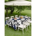 thumbnail image 4 of Outdoor Tablecloths with Umbrella Hole & Zipper, Navy Blue Black Geometric 60 x102 Inch Rectangle Tablecloths, Abstract Art Modern Line Waterproof Table Cloth, Patio/Pool/Picnic Table Covers, 4 of 8