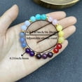 thumbnail image 4 of Pulsera con cristales, cuentas de amatista de 8 mm, cordón elástico, talla única, regalo de felicitación, 4 of 6