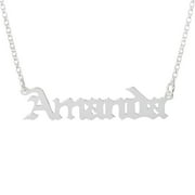 Personalized Old English Gothic Name Necklace in Sterling Silver