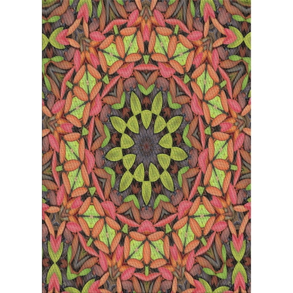 Ahgly Company Machine Washable Indoor Rectangle Transitional Saffron Red Area Rugs, 2' x 3'
