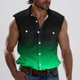 thumbnail image 2 of cllios Mens Sleeveless Shirts Trendy Gradient Printed Button Down Graphic Tank Tops with Pockets Beach Vacation Tops for Summer, 2 of 6